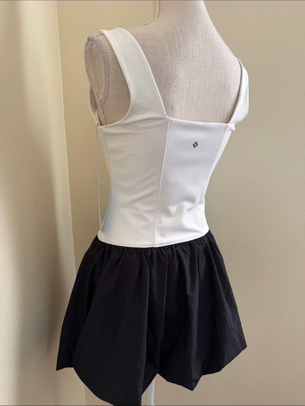 ANTONIO MELANI White and Black Two-Tone Mini Dress - Picture 9 of 13